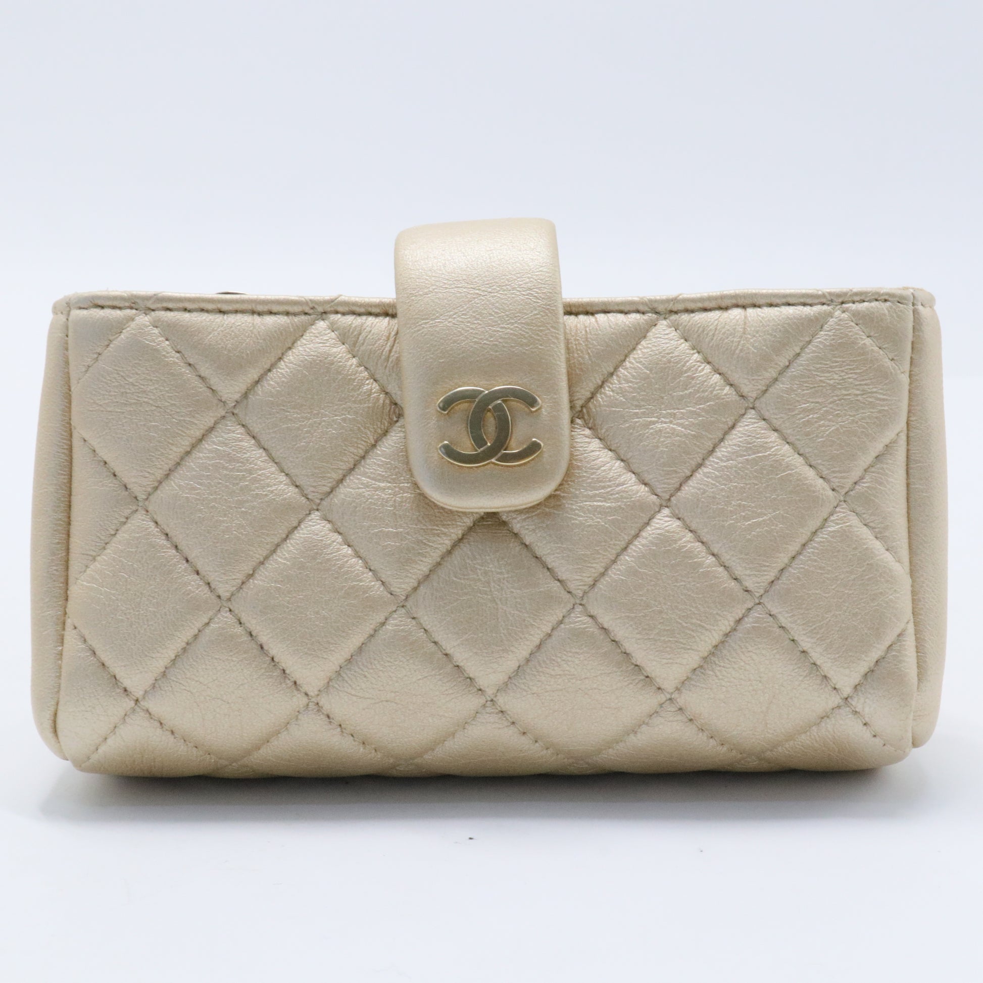 Gold Interlocking CC Logo French Purse