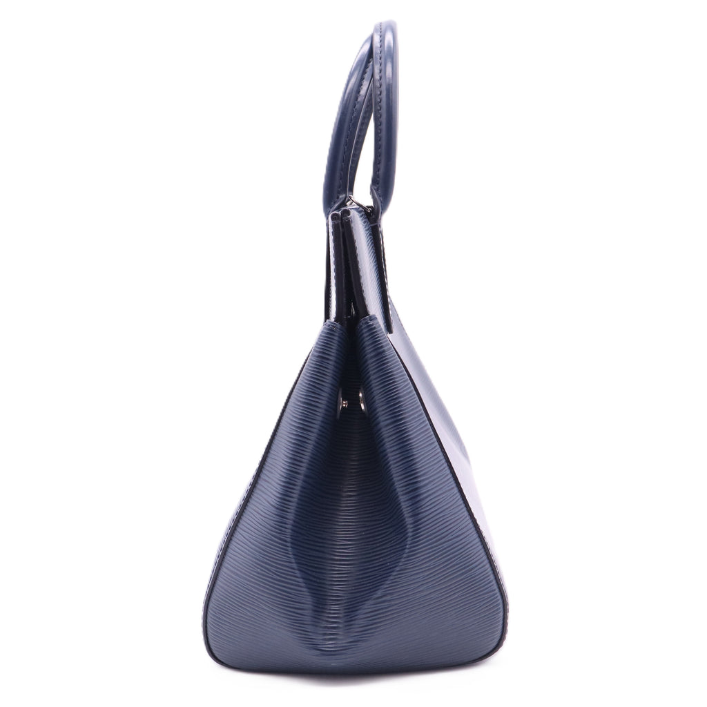 Navy Epi Leather Marly MM Tote Bag