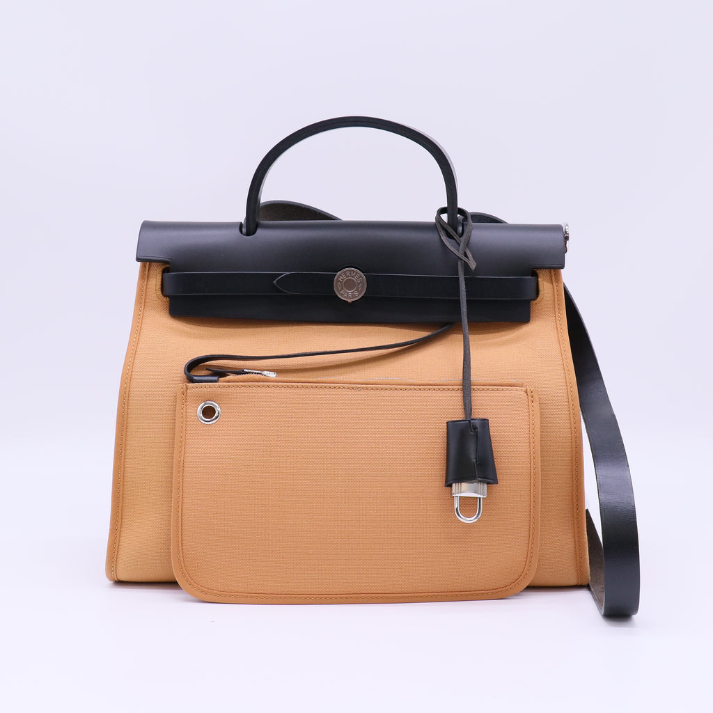 Vache Hunter Toile Herbag Zip 31 PM Jaune D'Or Bleu Izmir twins B22093