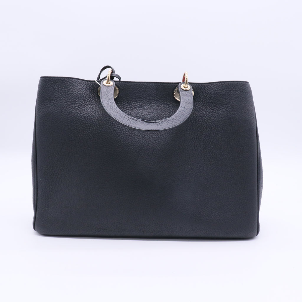 Black Pebbled Leather Large Diorissimo Tote Bag Twins