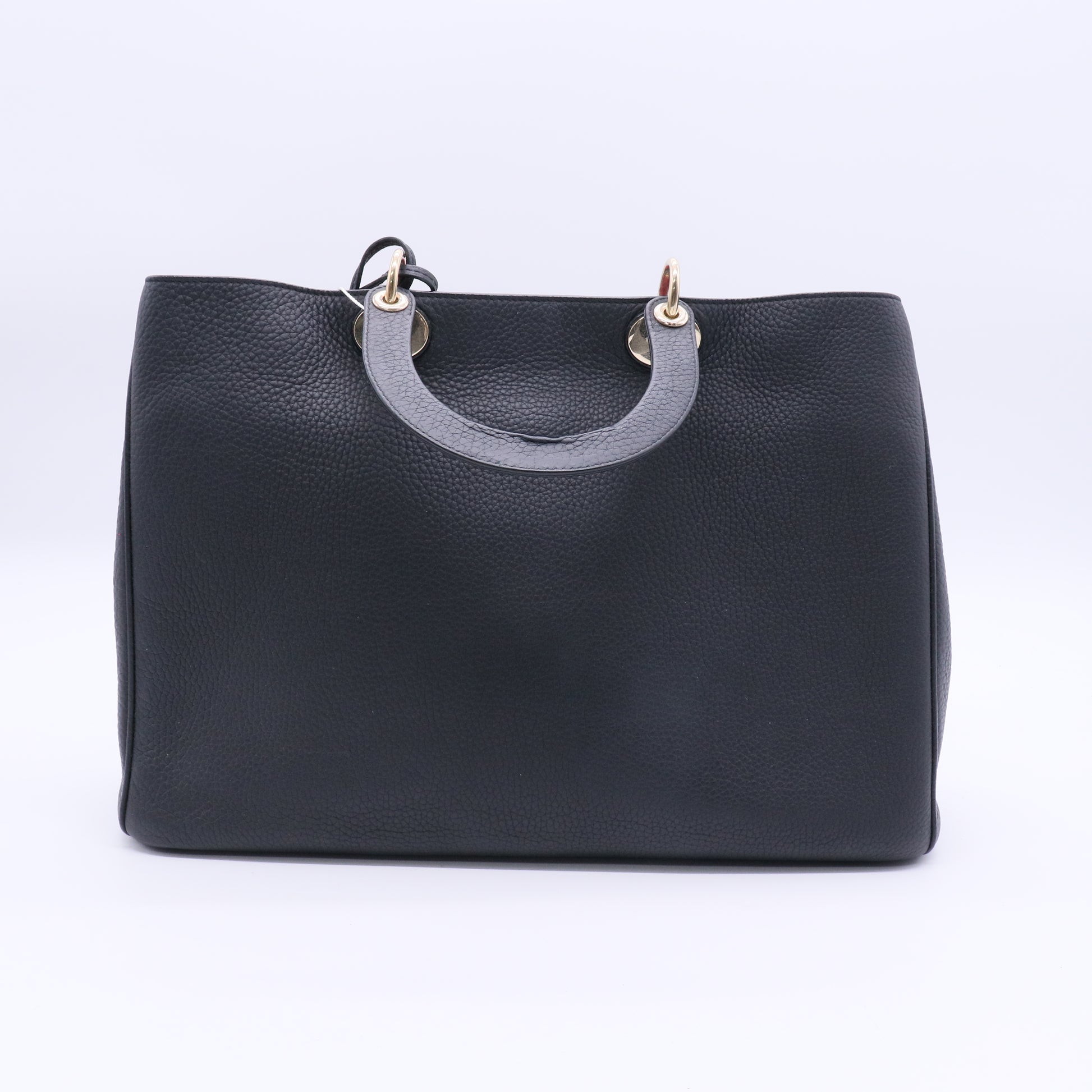 Black Pebbled Leather Large Diorissimo Tote Bag Twins