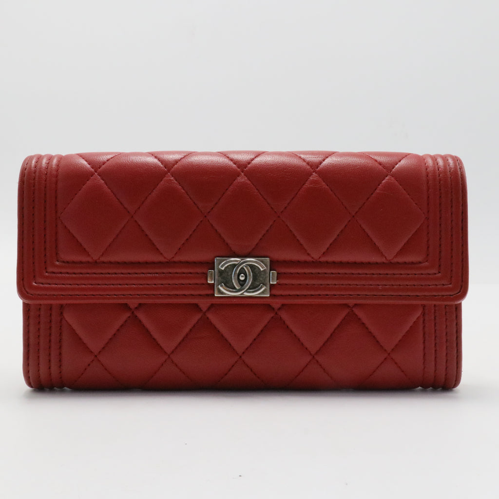 Boy Flap Wallet Quilted Caviar Long