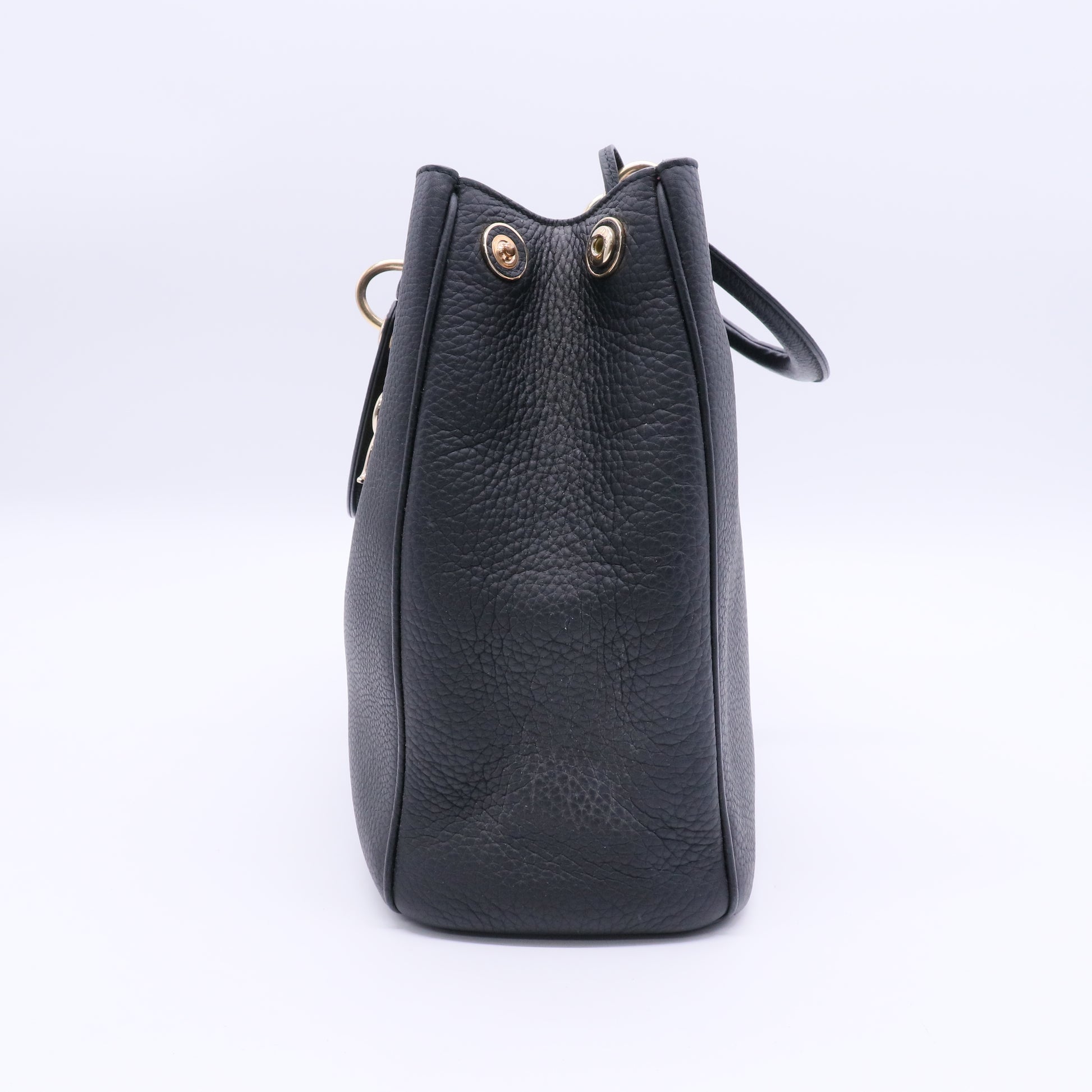 Black Pebbled Leather Large Diorissimo Tote Bag Twins