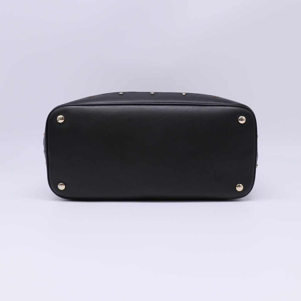 Gianni Versace Couture Black Leather Tote Bag B22063