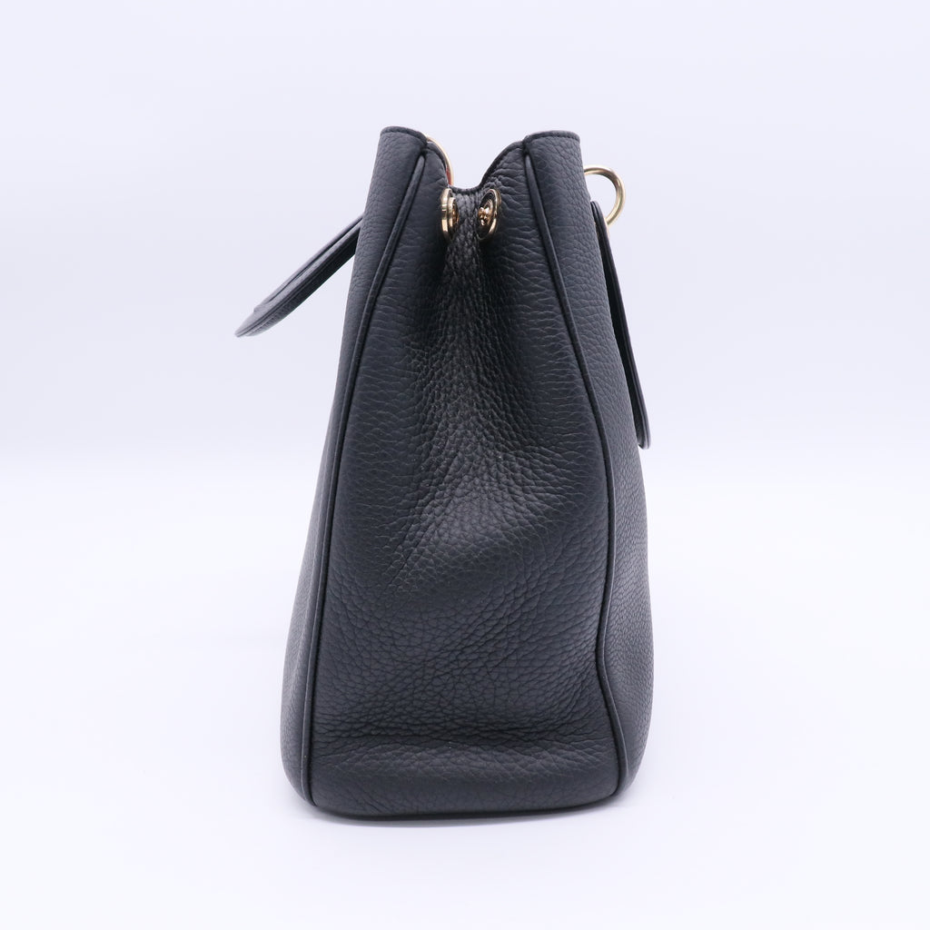 Black Pebbled Leather Large Diorissimo Tote Bag Twins
