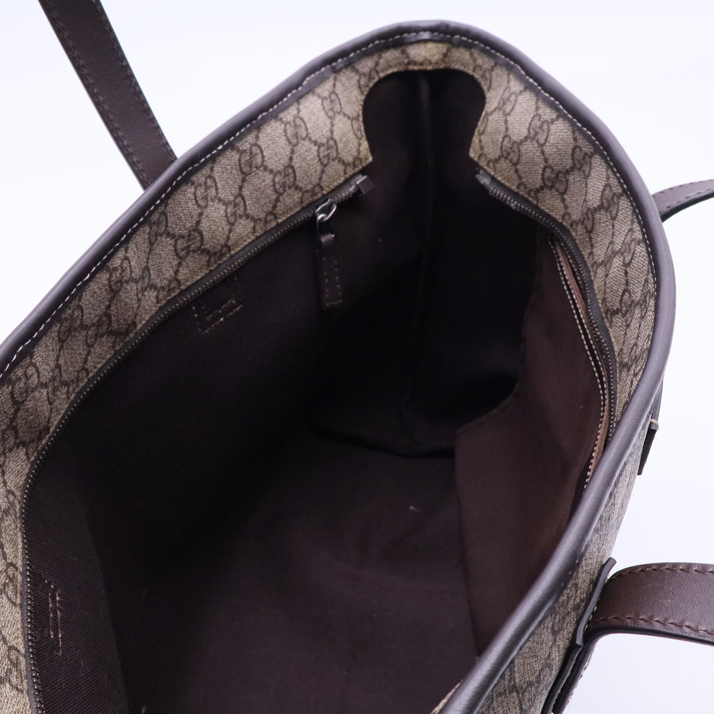 Supreme Monogram Medium Zippered Shopping Tote Dark Brown B12349