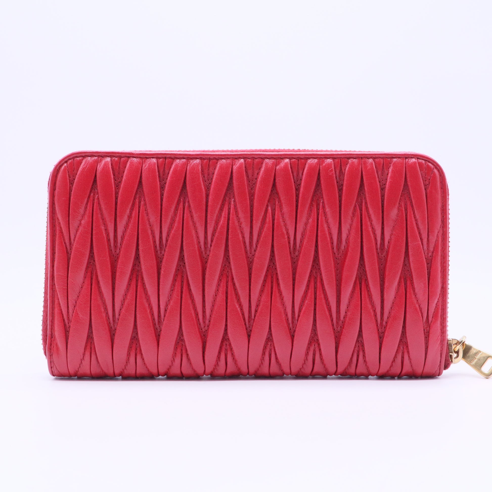 Miu Miu matelassé nappa leather zip-around wallet