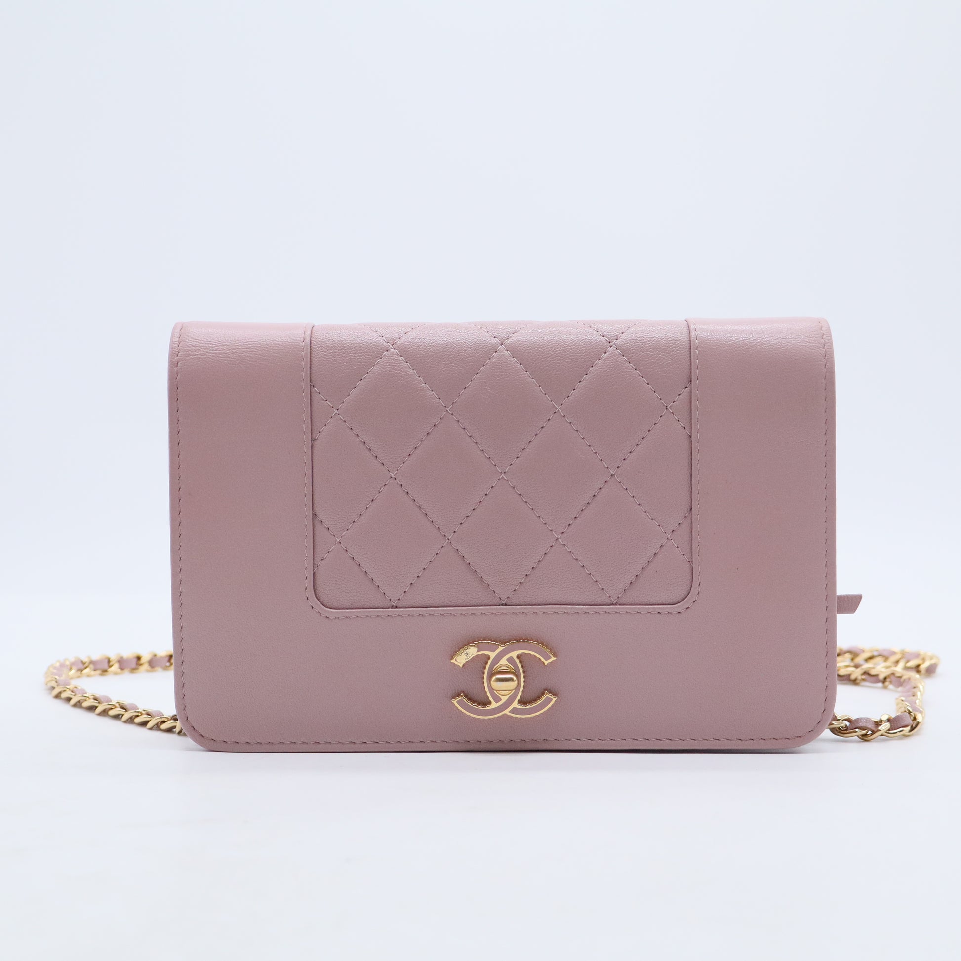 Mademoiselle Vintage Wallet on Chain Quilted Sheepskin