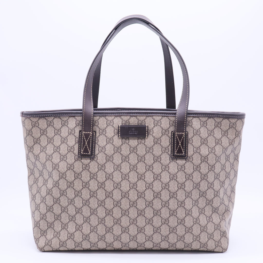 Supreme Monogram Medium Zippered Shopping Tote Dark Brown B12349