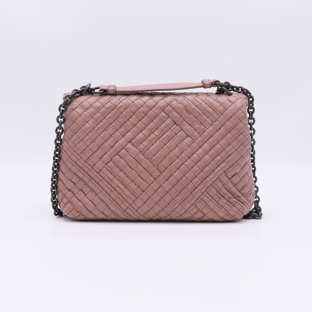 Bottega Veneta Intrecciato Stitched Small Olimpia Shoulder Bag B23471