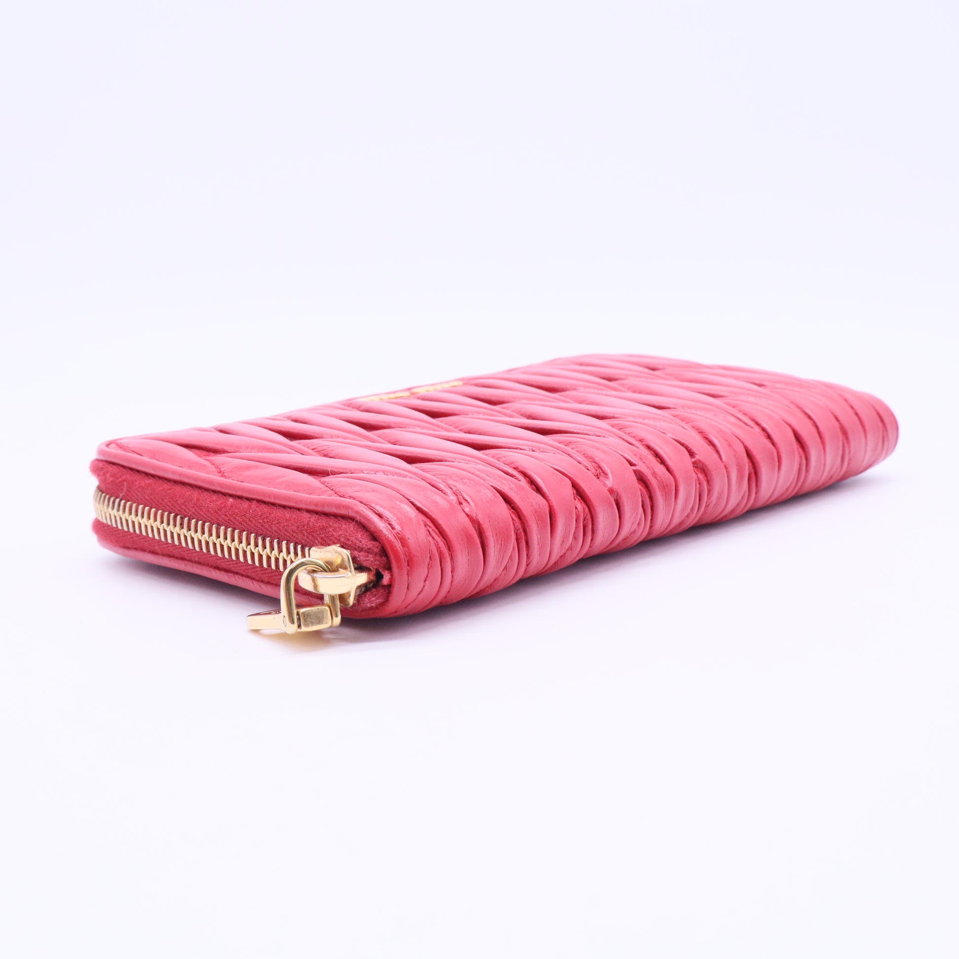 Miu Miu matelassé nappa leather zip-around wallet