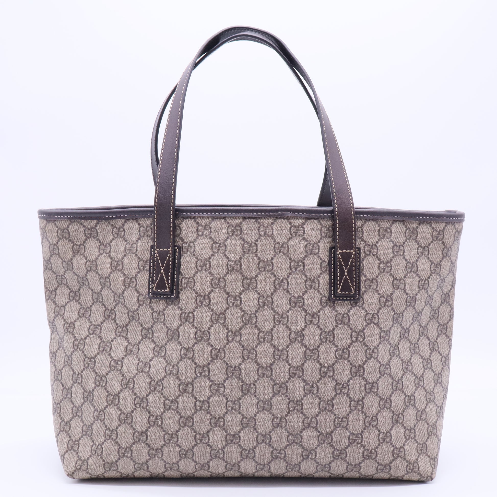 Supreme Monogram Medium Zippered Shopping Tote Dark Brown B12349