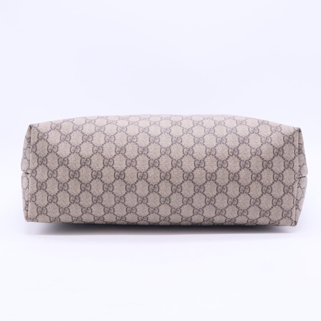 Supreme Monogram Medium Zippered Shopping Tote Dark Brown B12349