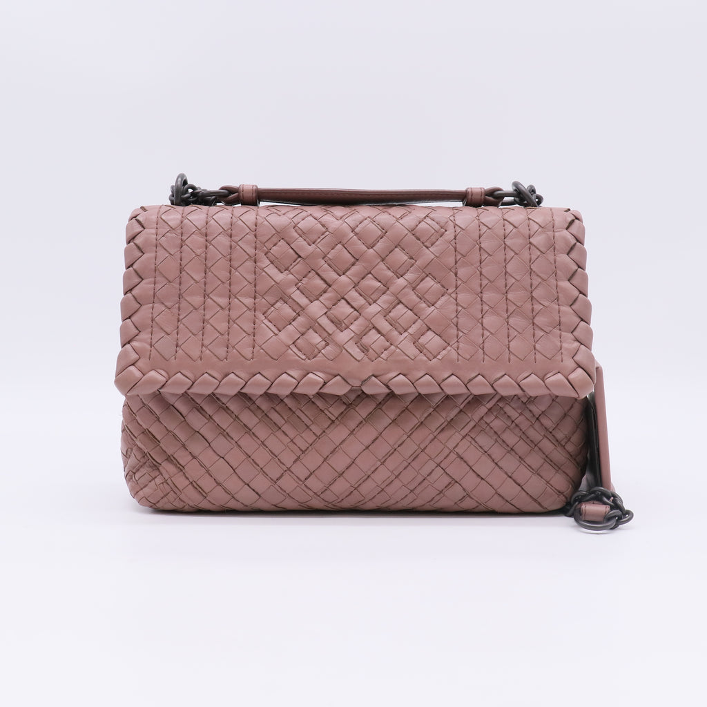 Bottega Veneta Intrecciato Stitched Small Olimpia Shoulder Bag B23471