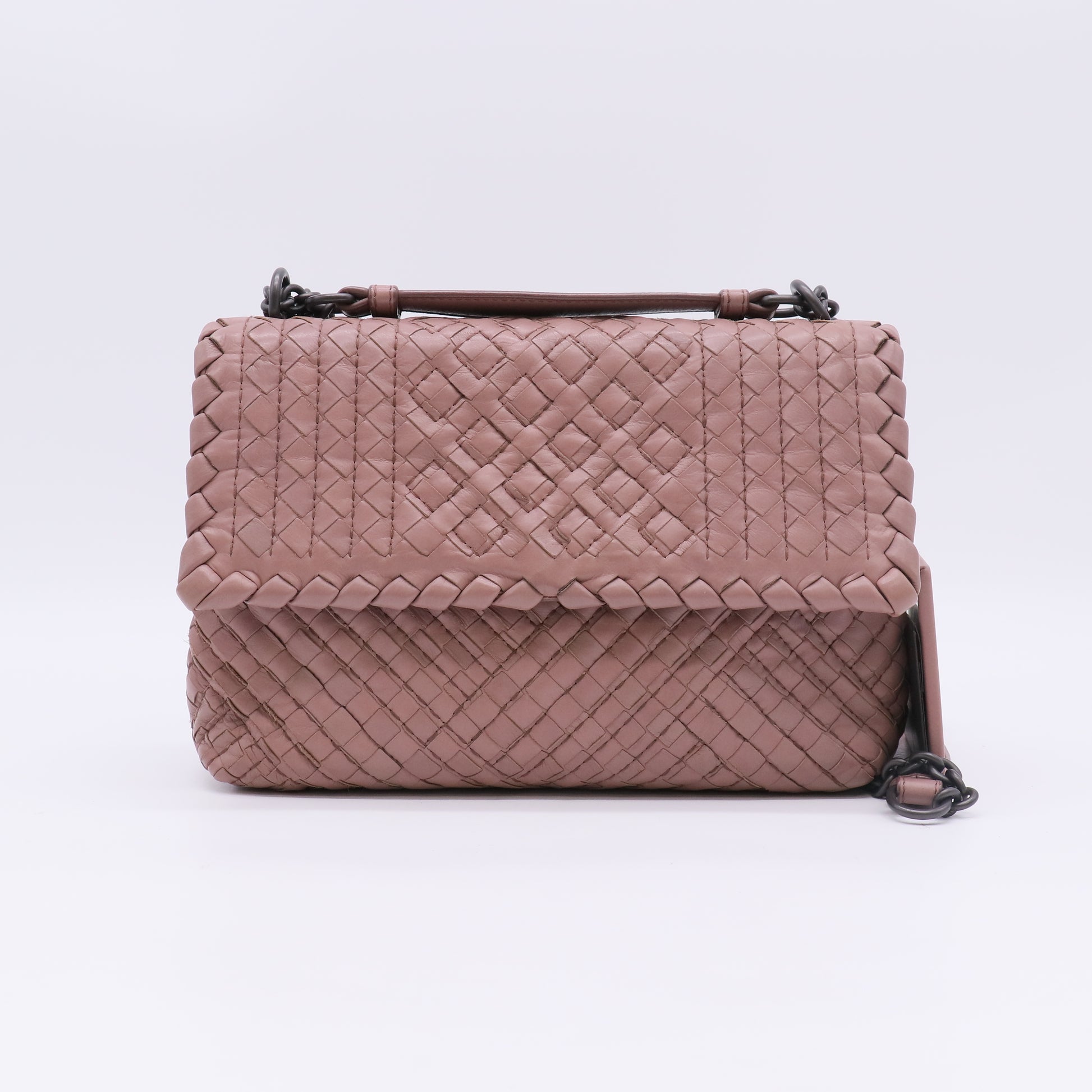 Bottega Veneta Intrecciato Stitched Small Olimpia Shoulder Bag B23471