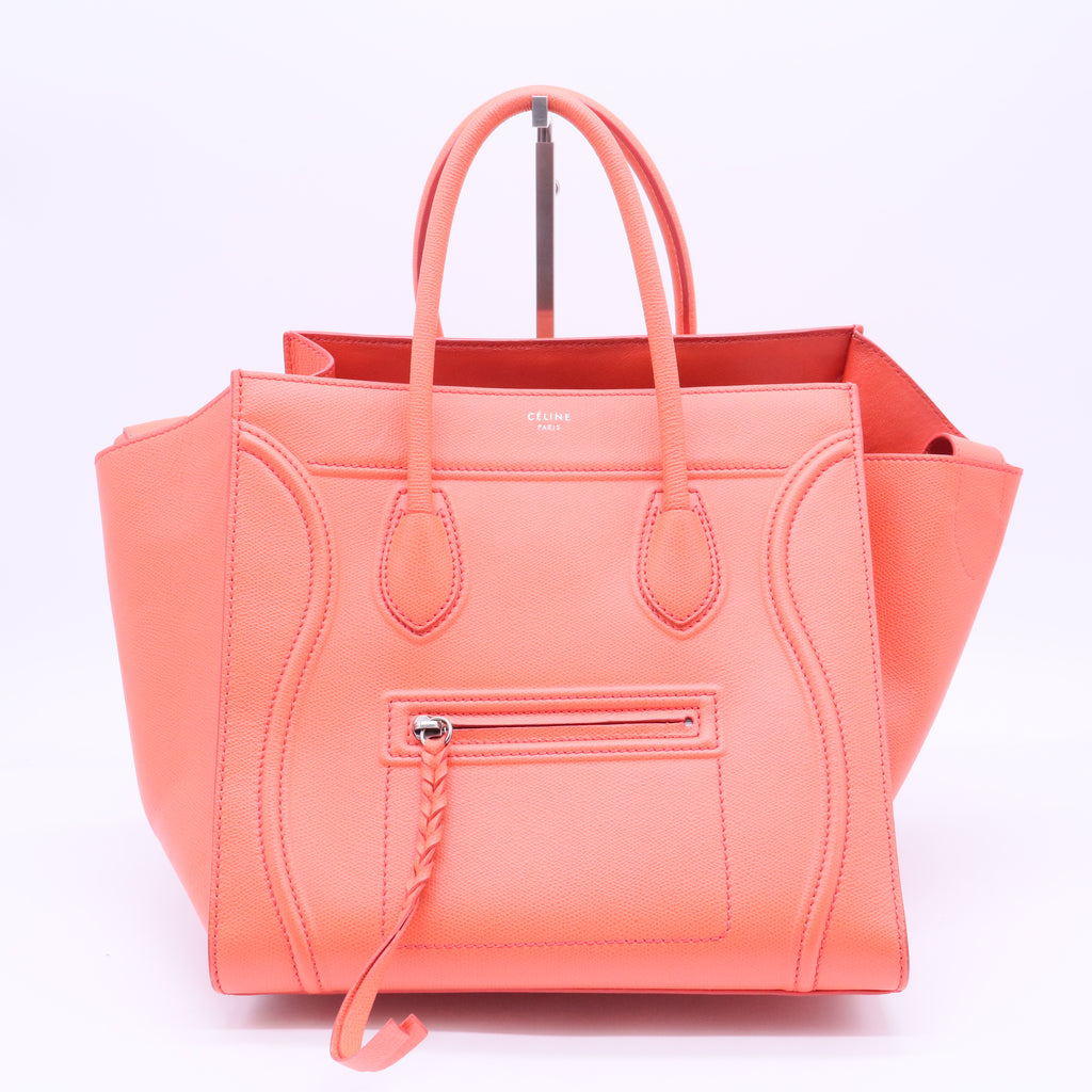 Grained Calfskin Medium Phantom Luggage Coral