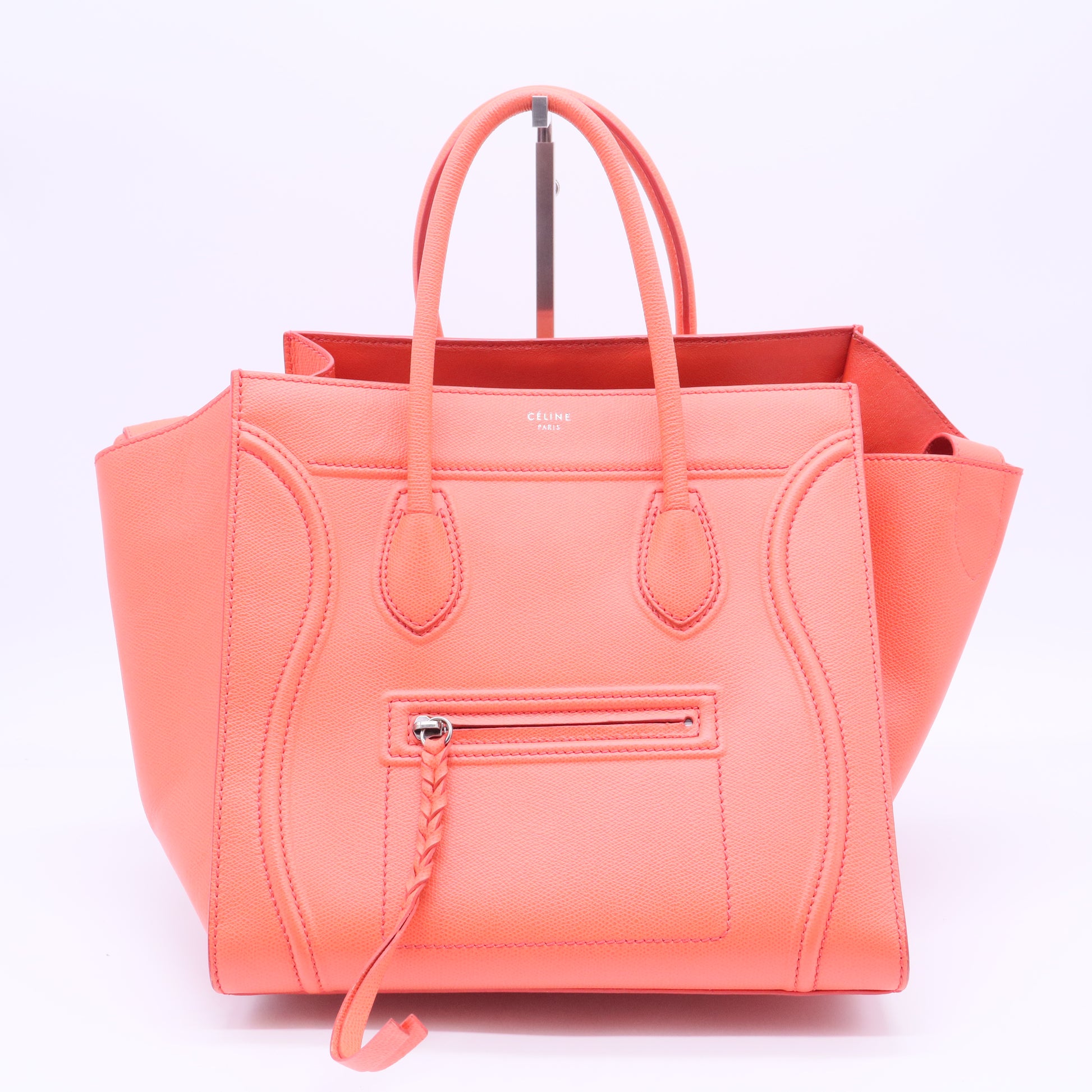 Grained Calfskin Medium Phantom Luggage Coral
