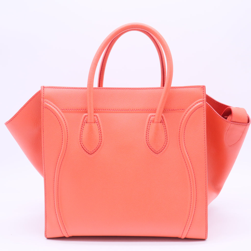 Grained Calfskin Medium Phantom Luggage Coral