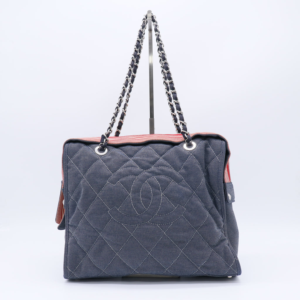Chanel Blue Denim Tote B22477