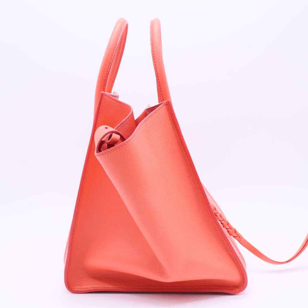 Grained Calfskin Medium Phantom Luggage Coral
