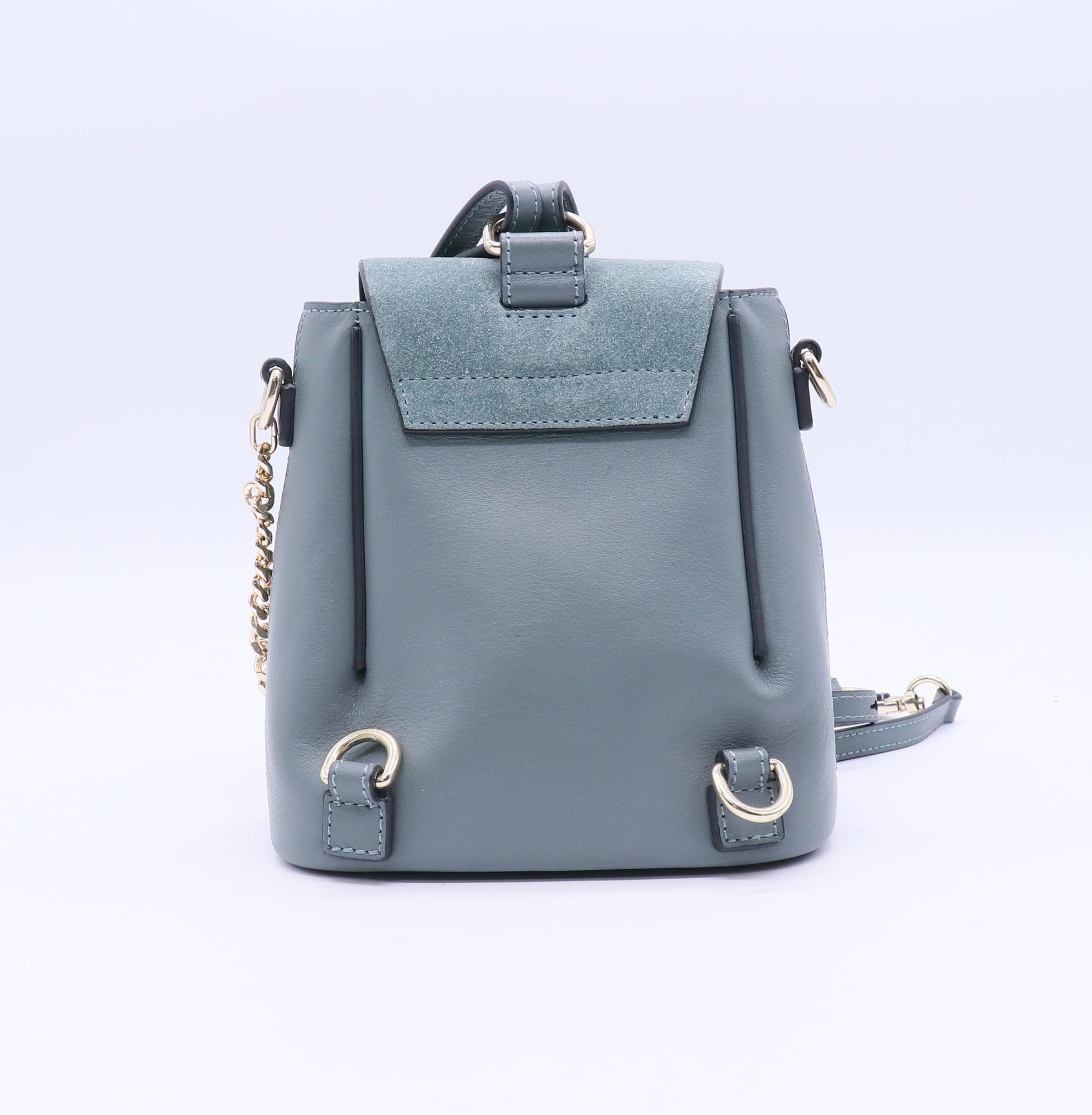 Chloe Suede Calfskin Mini Faye Backpack Cloudy Blue B20986