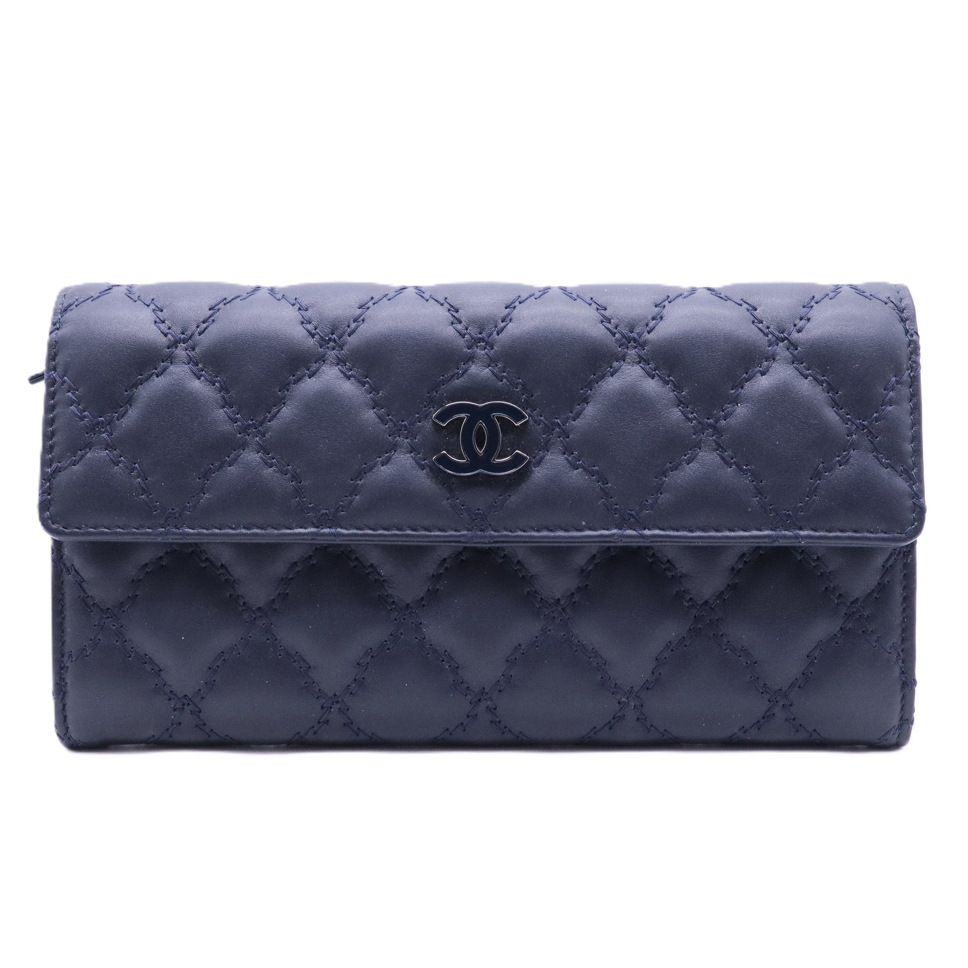 Blue Long Leather Wallet