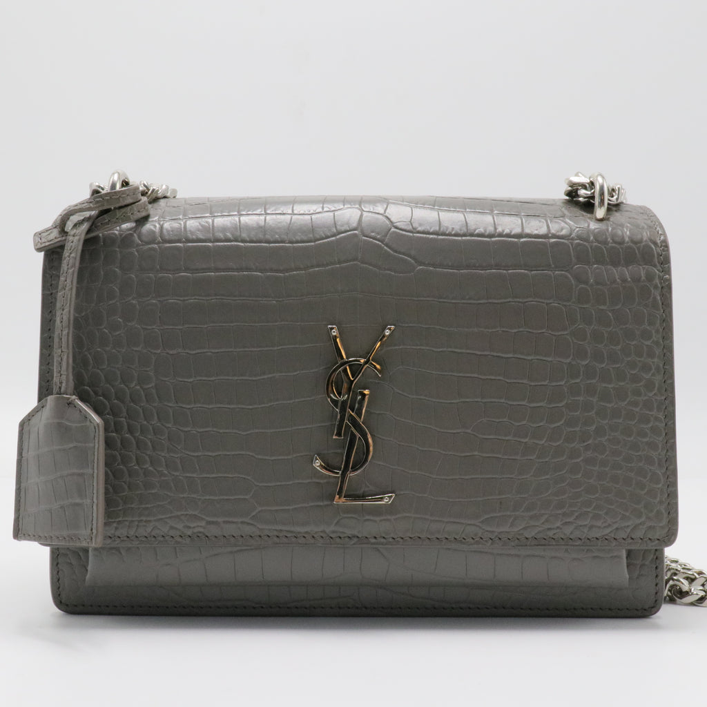 Crocodile Embossed Medium Monogram Sunset Bag