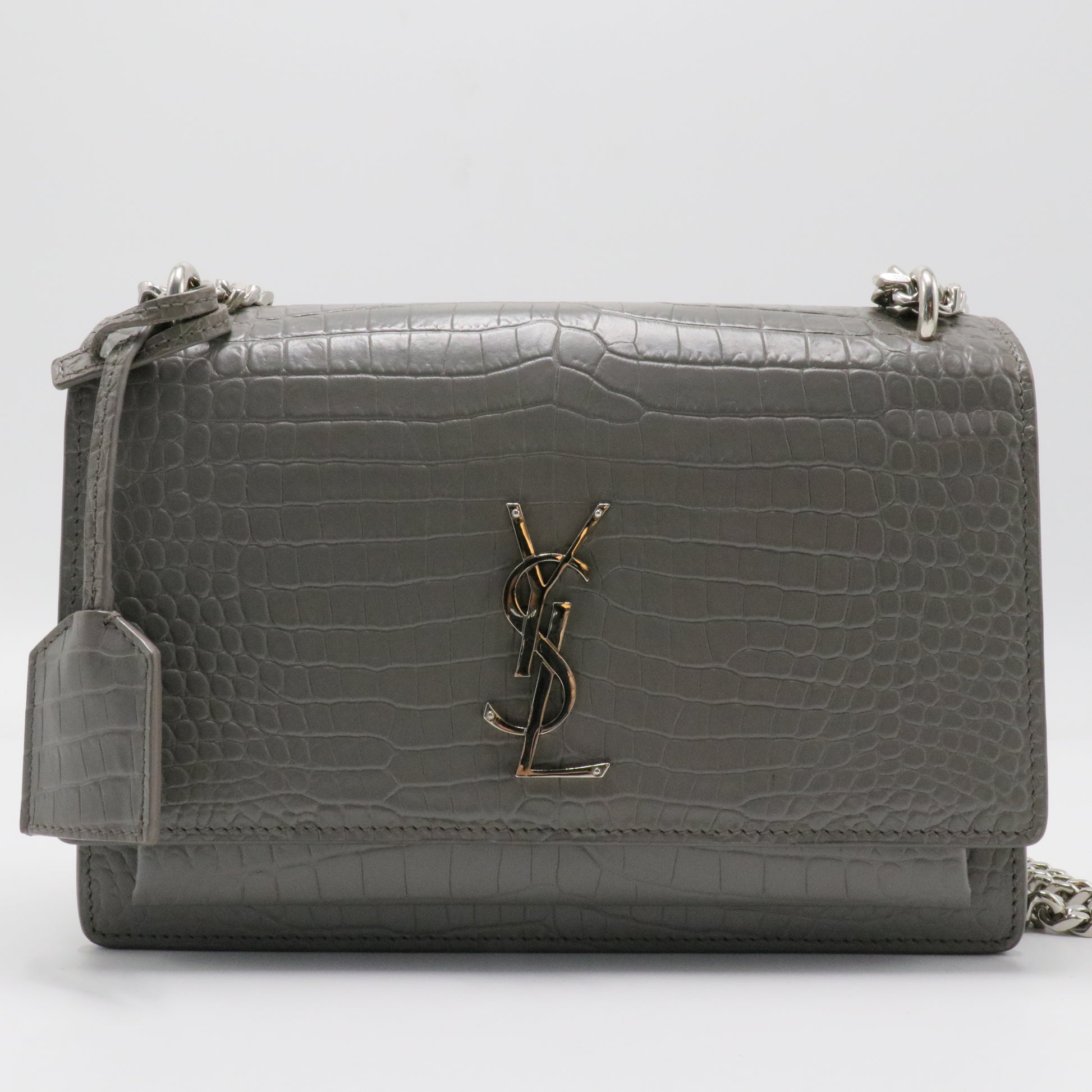 Crocodile Embossed Medium Monogram Sunset Bag