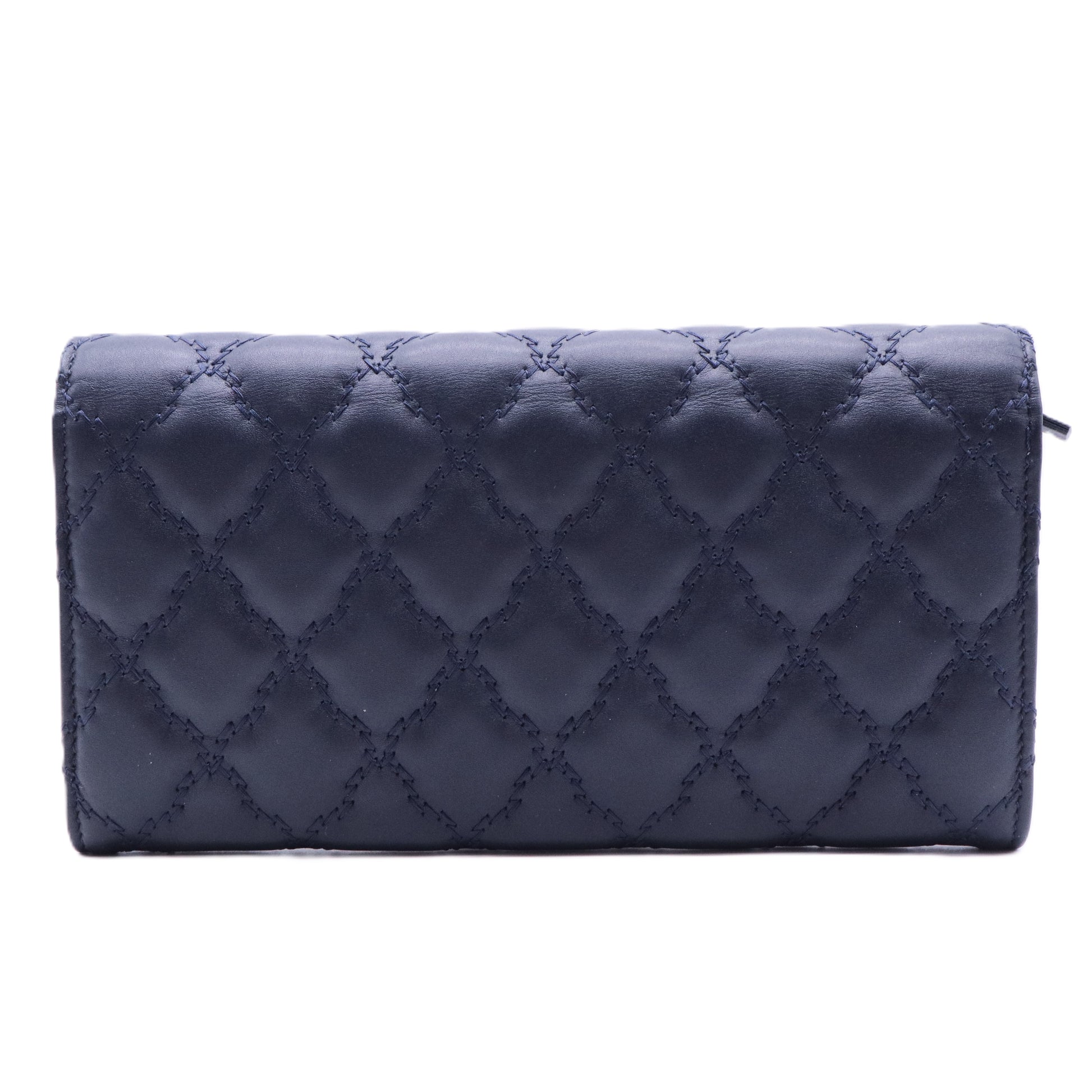Blue Long Leather Wallet