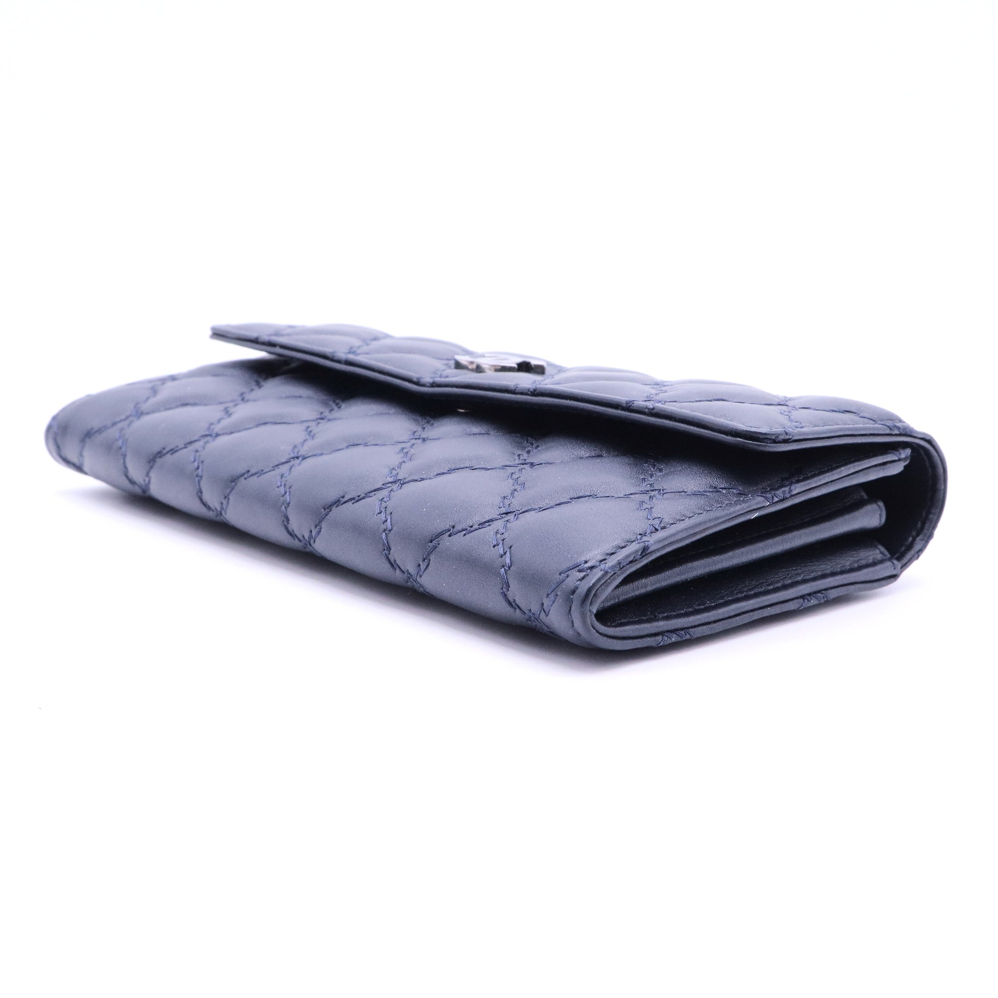 Blue Long Leather Wallet