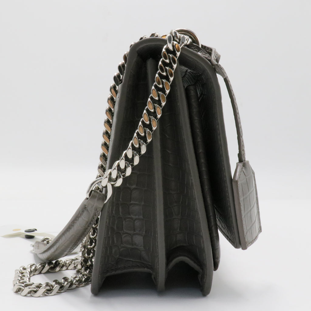Crocodile Embossed Medium Monogram Sunset Bag
