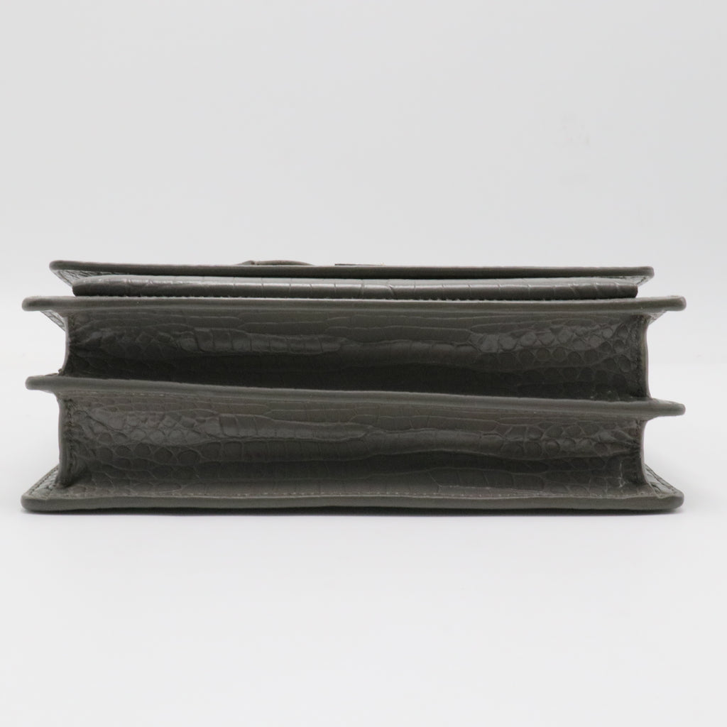 Crocodile Embossed Medium Monogram Sunset Bag