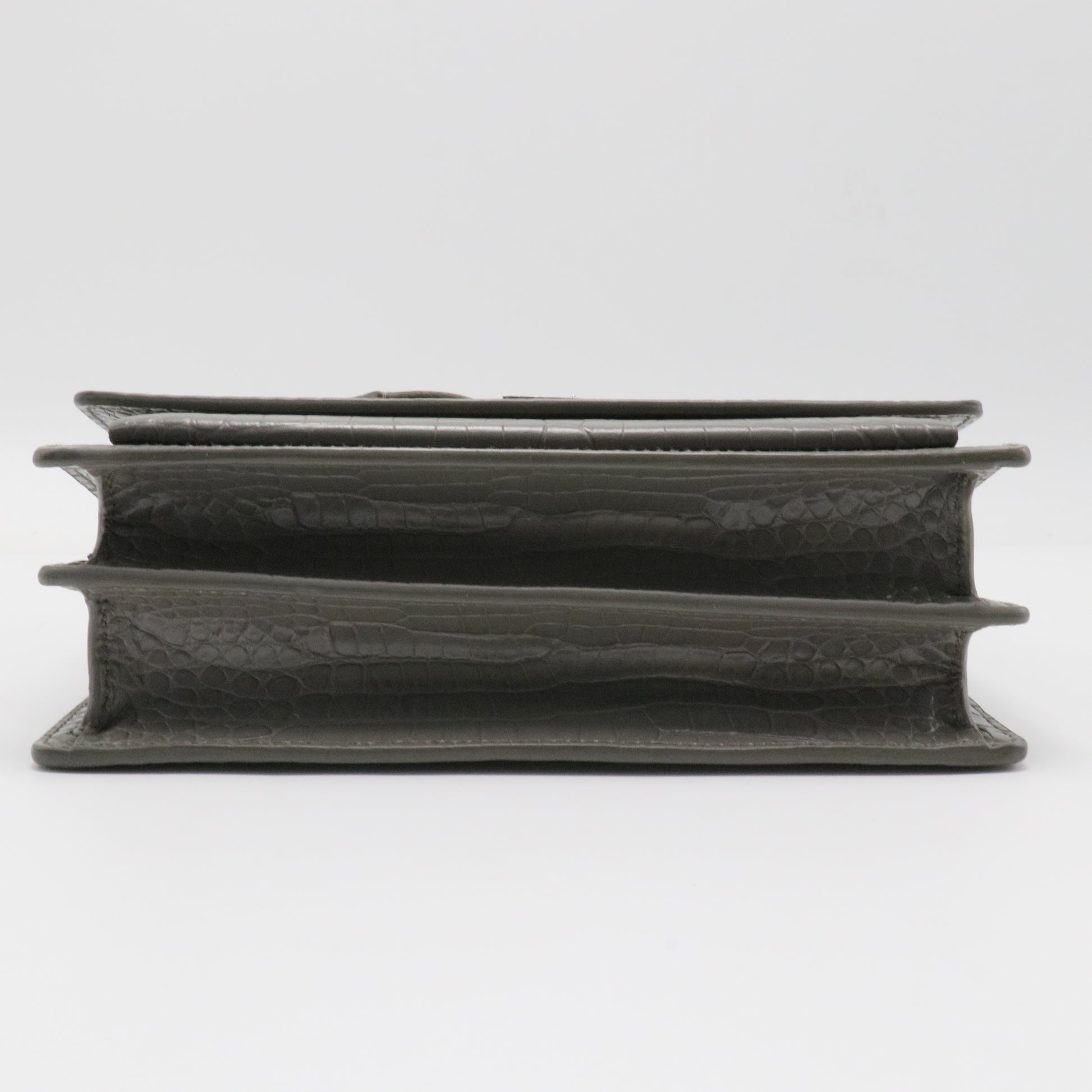 Crocodile Embossed Medium Monogram Sunset Bag
