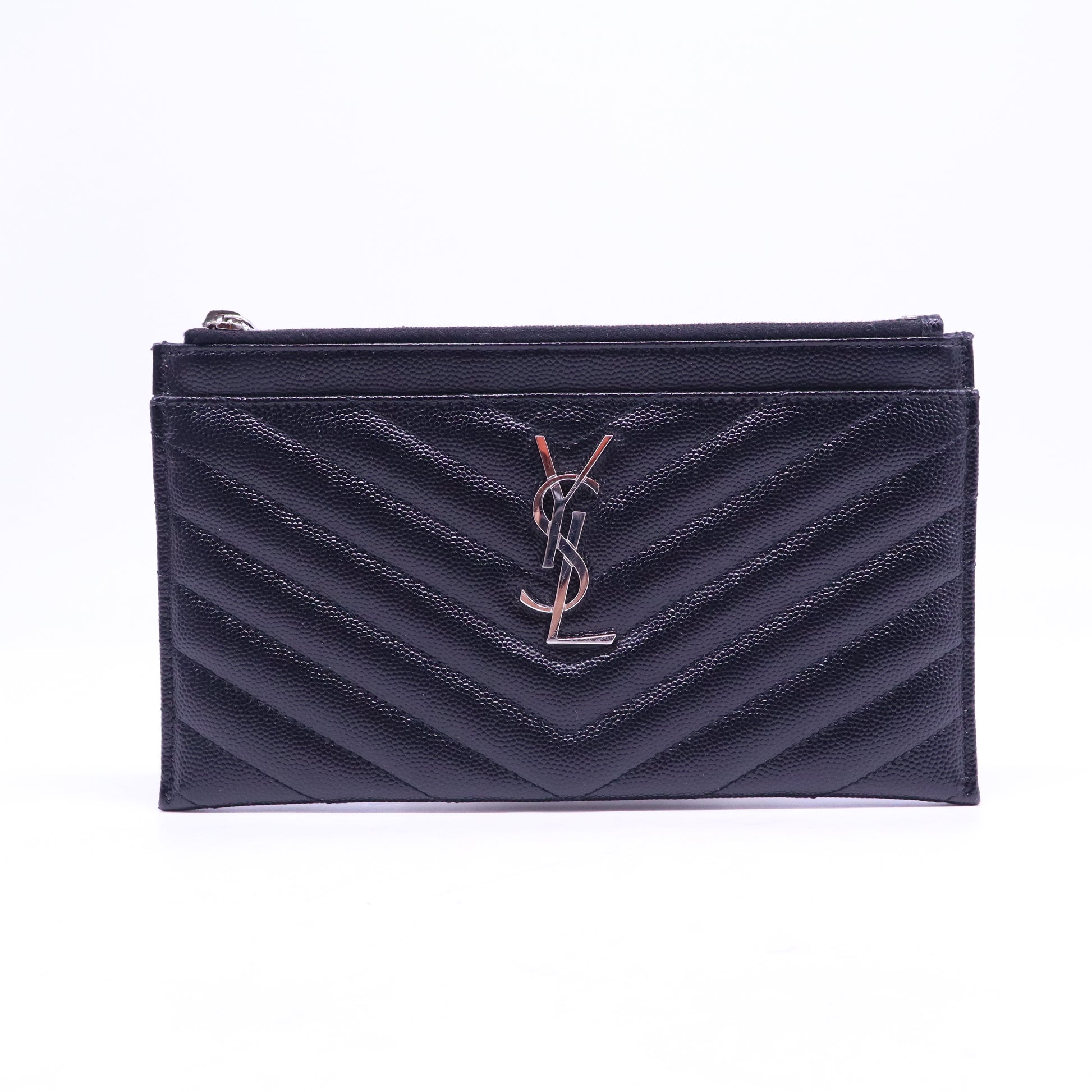 Yves Saint Laurent (YSL) Black Cassandra Zip Pouch W20824