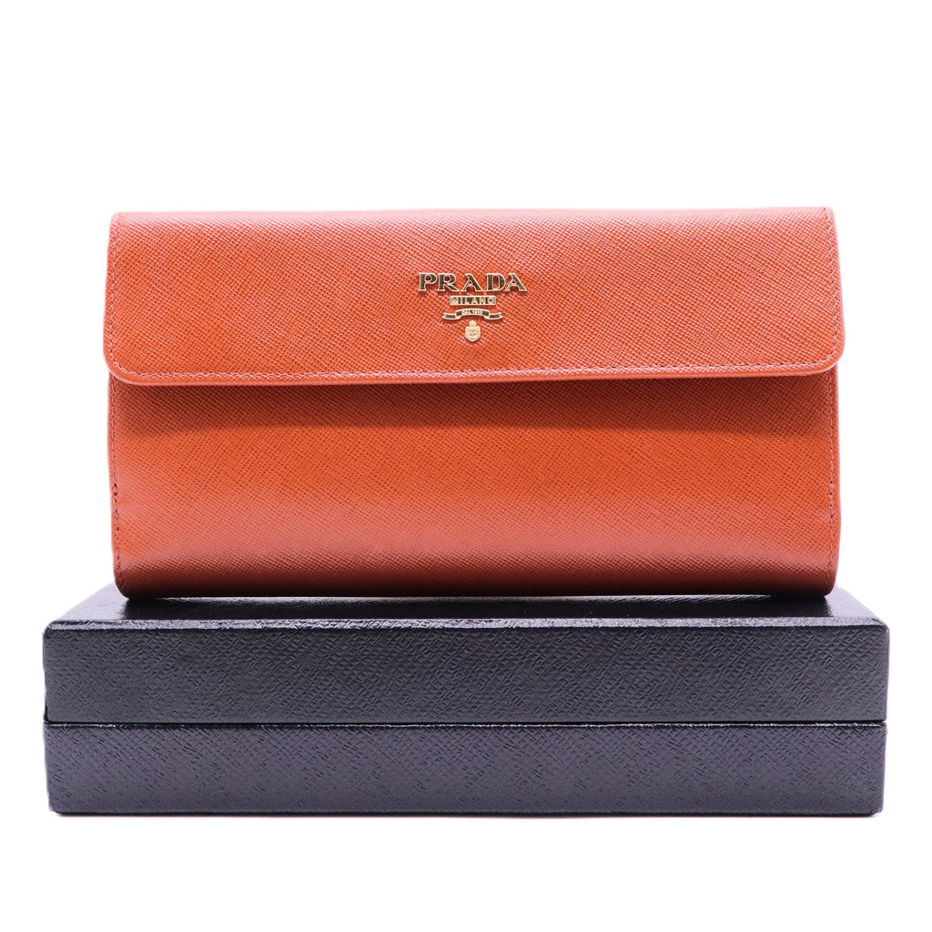 Saffiano Leather Long Wallet