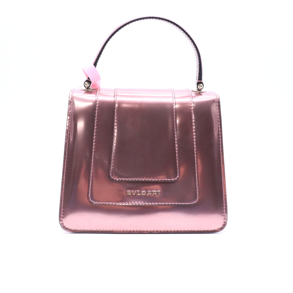 Serpenti Forever Square Shoulder Bag Metallic Leather Small Twins