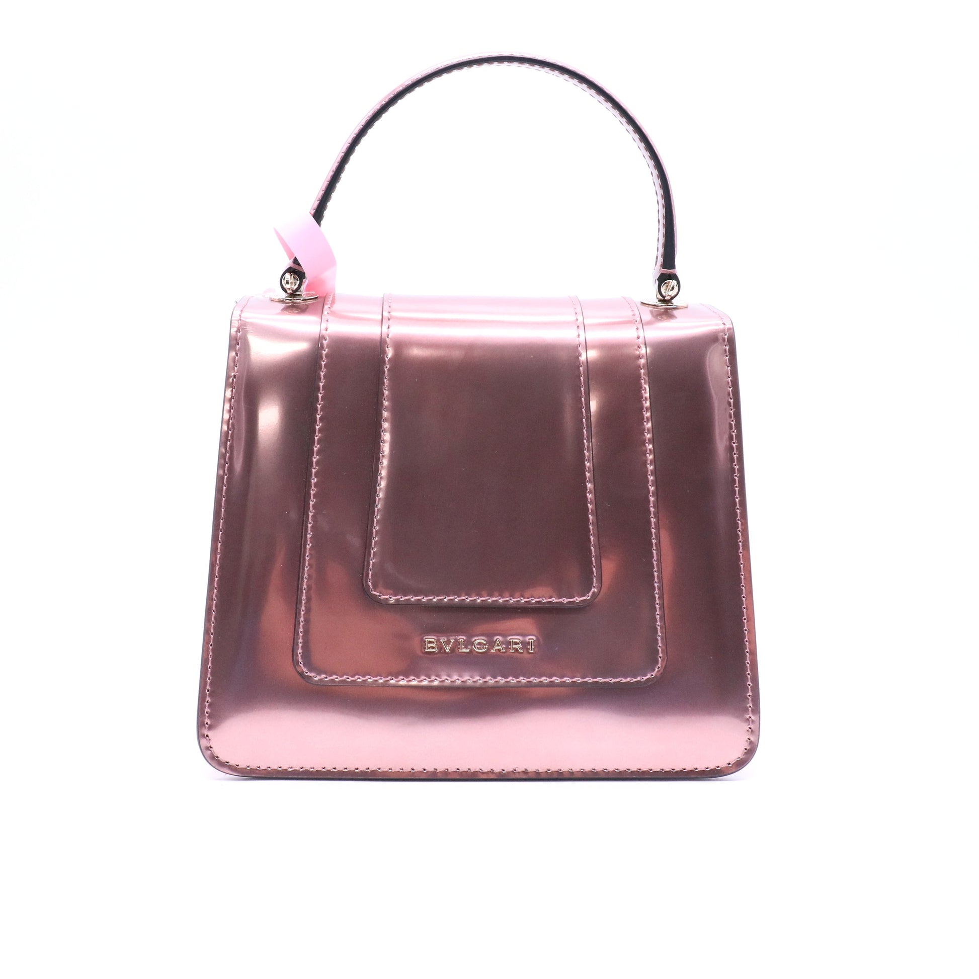 Serpenti Forever Square Shoulder Bag Metallic Leather Small Twins