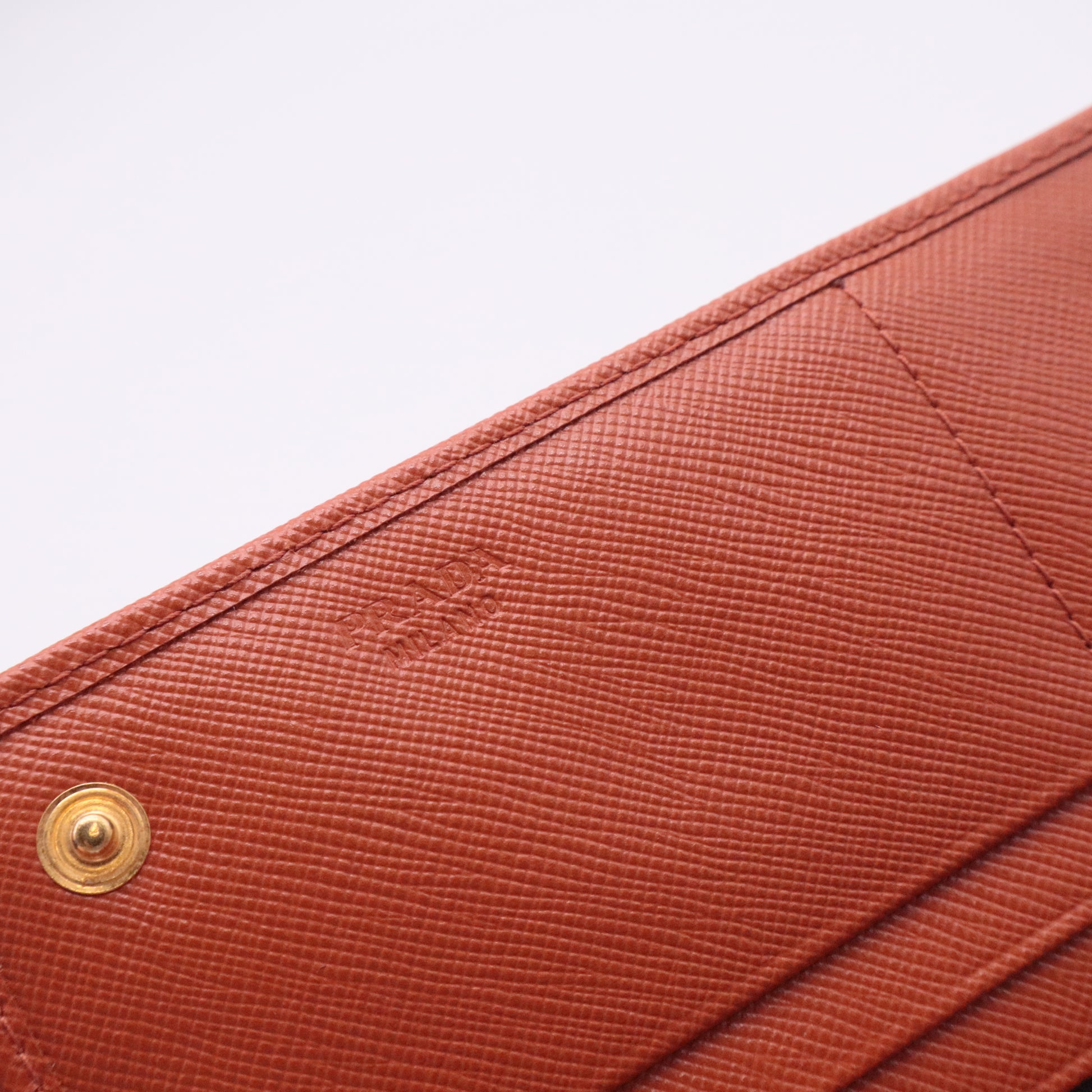 Saffiano Metal Continental Flap Wallet Rame