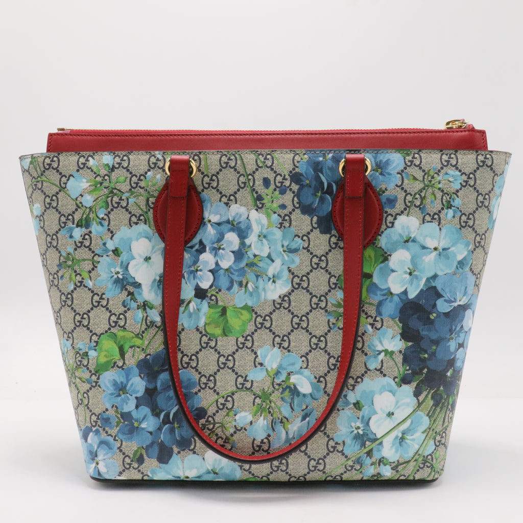 Linea A Zip Tote (Outlet) Blooms Print GG Coated Canvas Medium