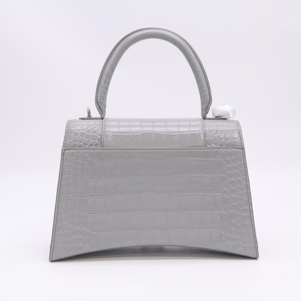 Hourglass Top Handle Bag Crocodile Embossed Leather B24070