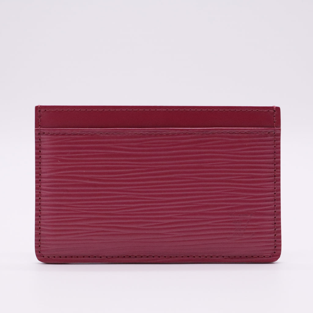 Pondichery Pink Epi Leather Card Holder