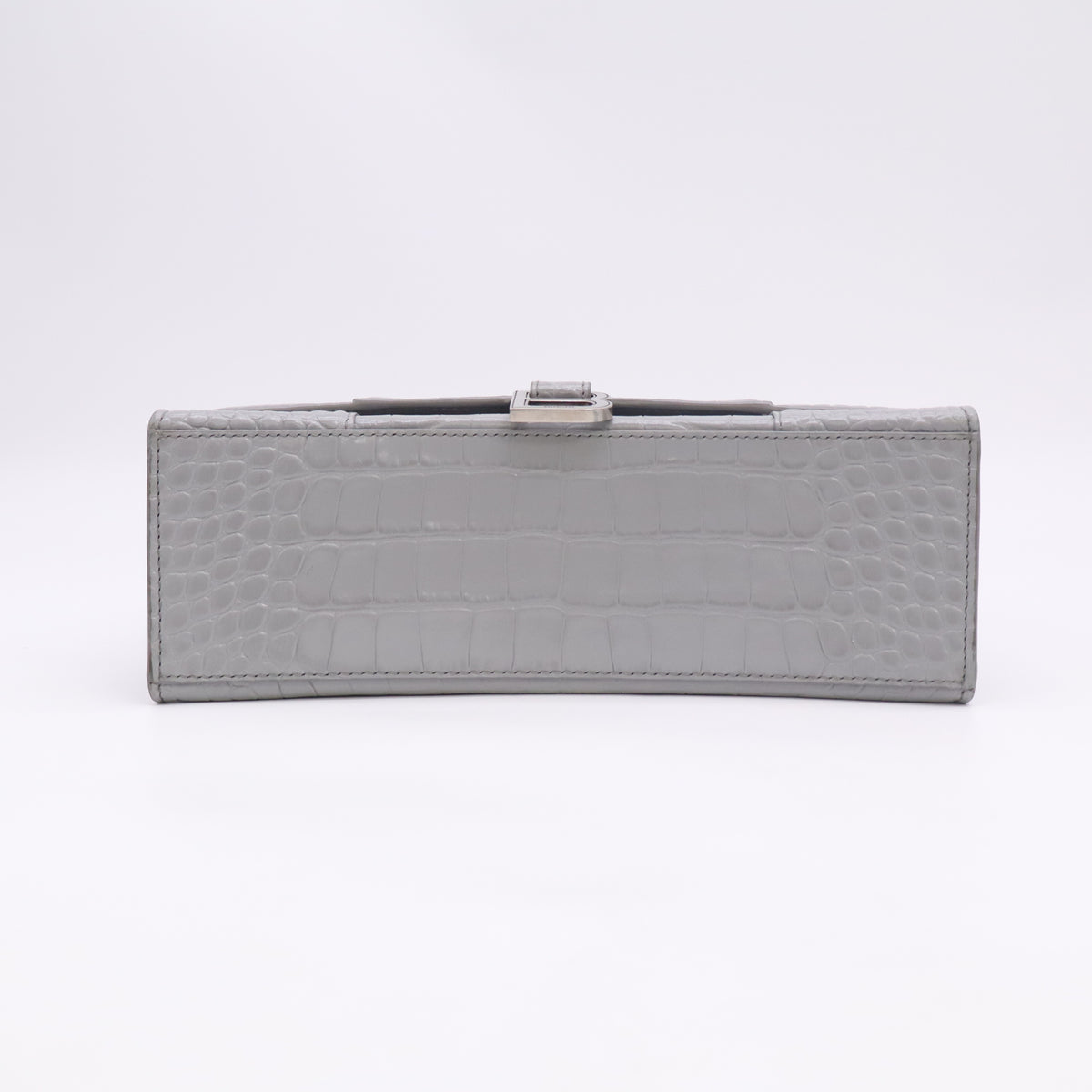 Hourglass Top Handle Bag Crocodile Embossed Leather B24070