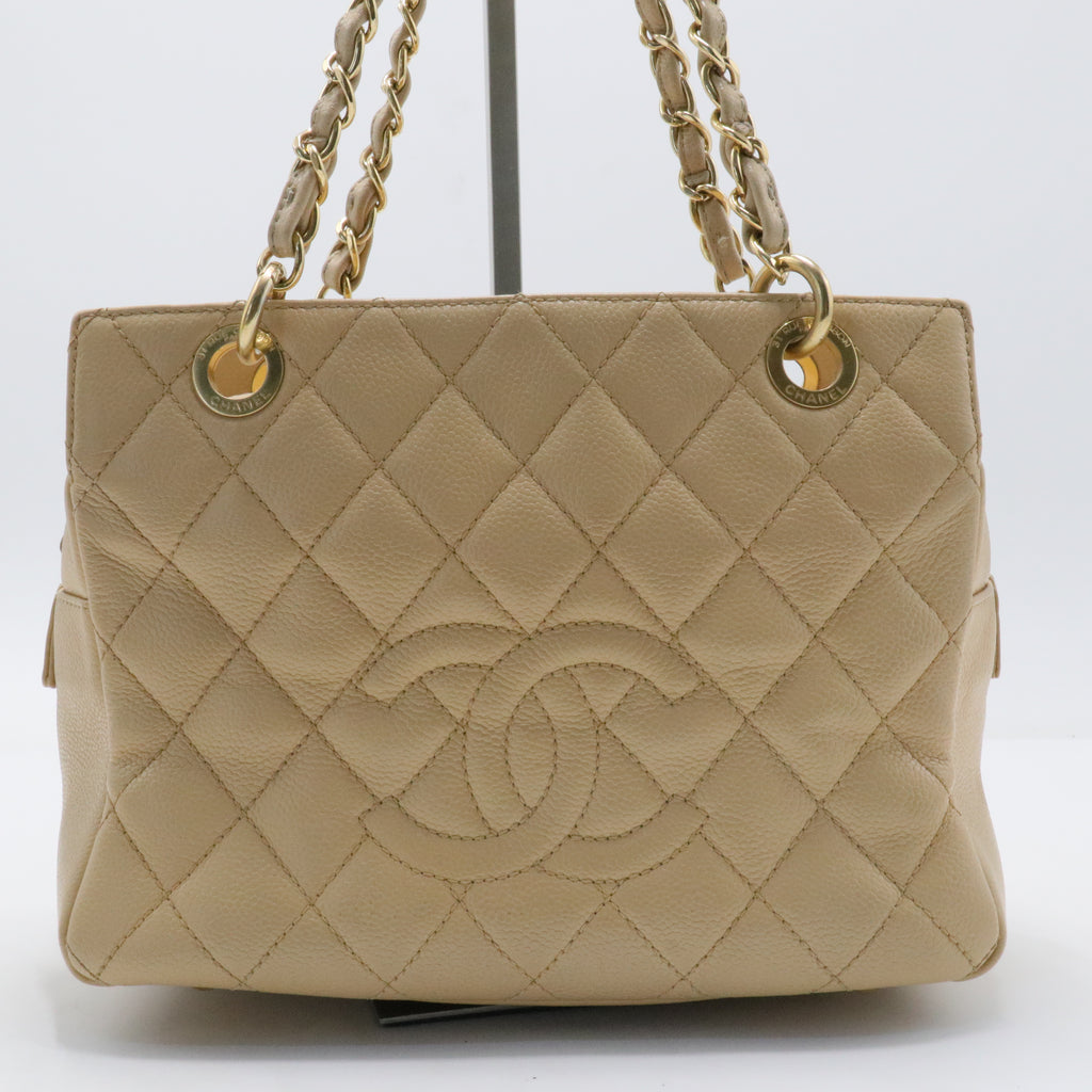 Caviar Quilted Petit Timeless Tote PTT Beige