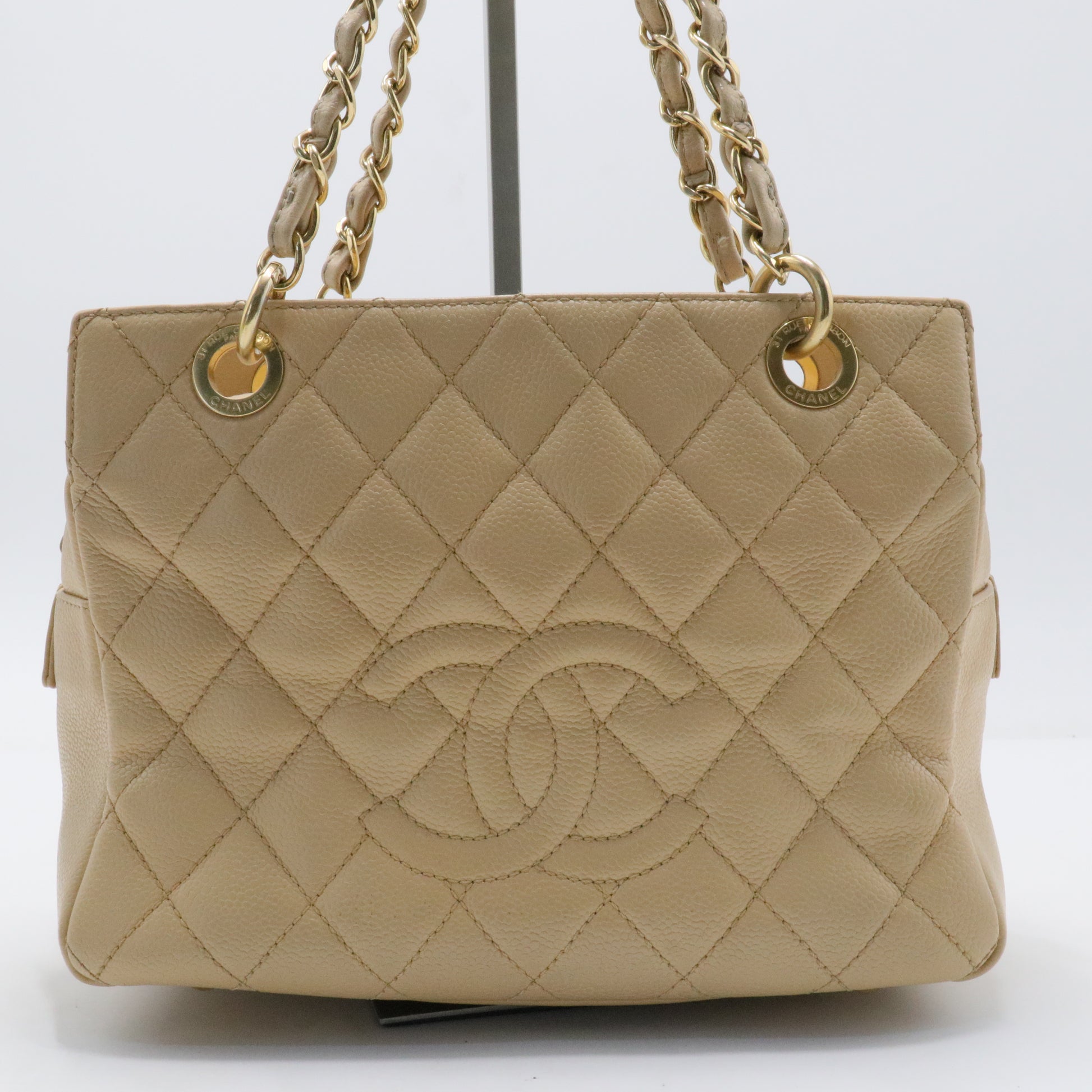 Caviar Quilted Petit Timeless Tote PTT Beige