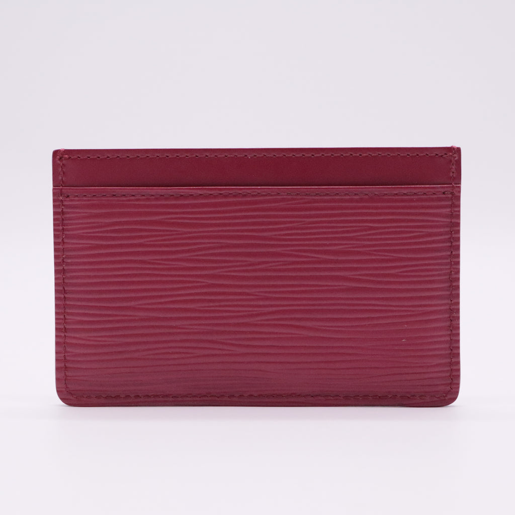 Pondichery Pink Epi Leather Card Holder