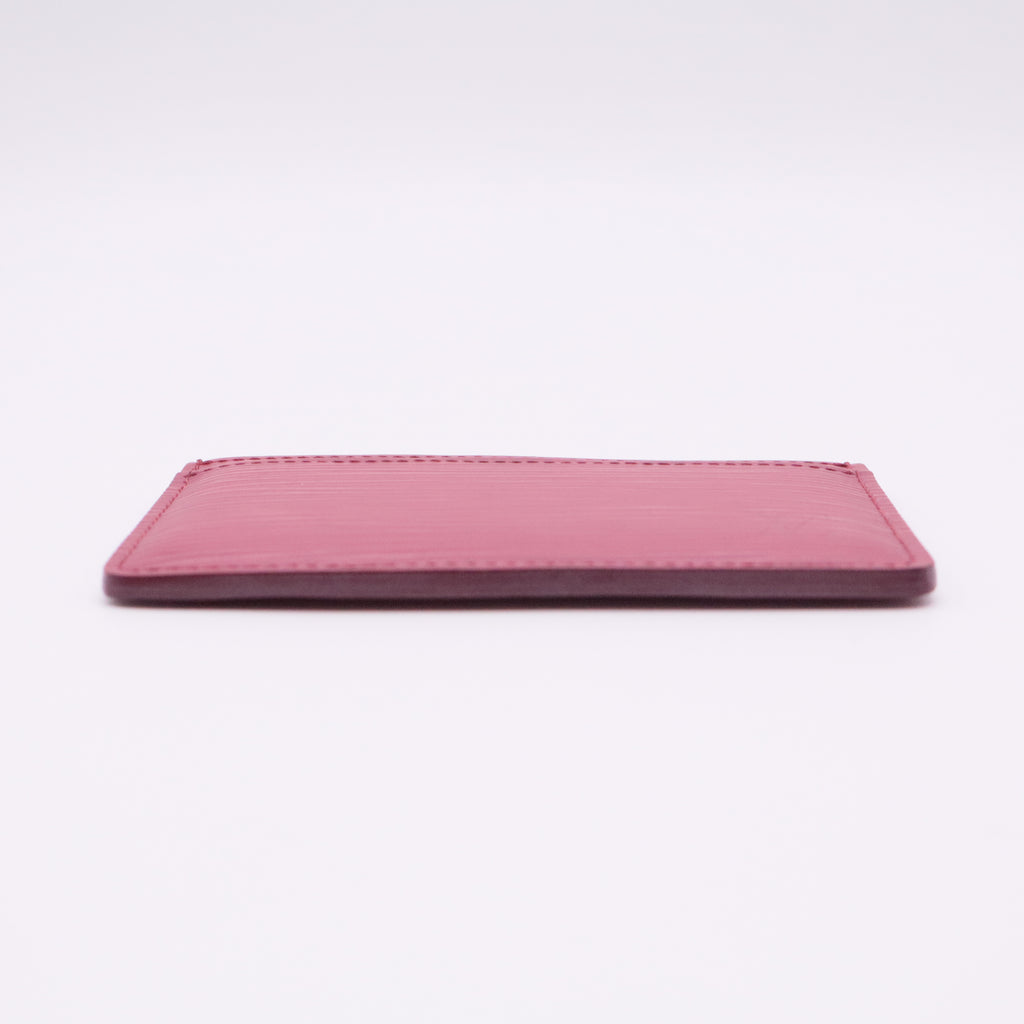 Pondichery Pink Epi Leather Card Holder