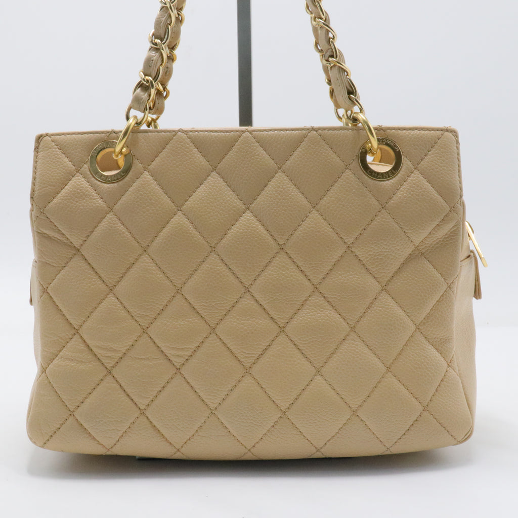 Caviar Quilted Petit Timeless Tote PTT Beige