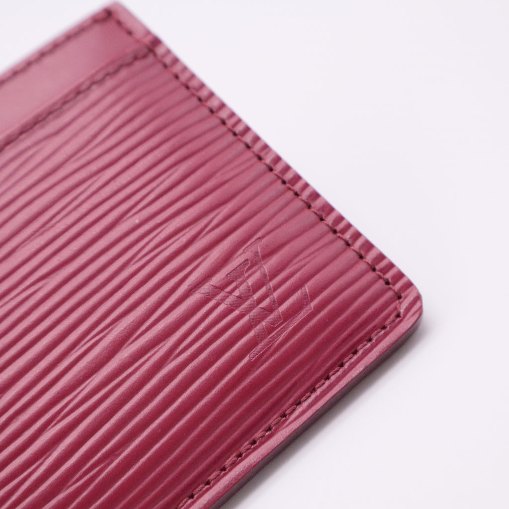Pondichery Pink Epi Leather Card Holder