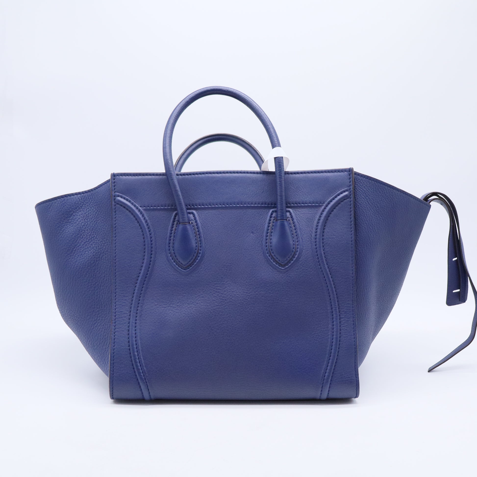  Navy Blue Leather Medium Phantom Luggage Bag B20288