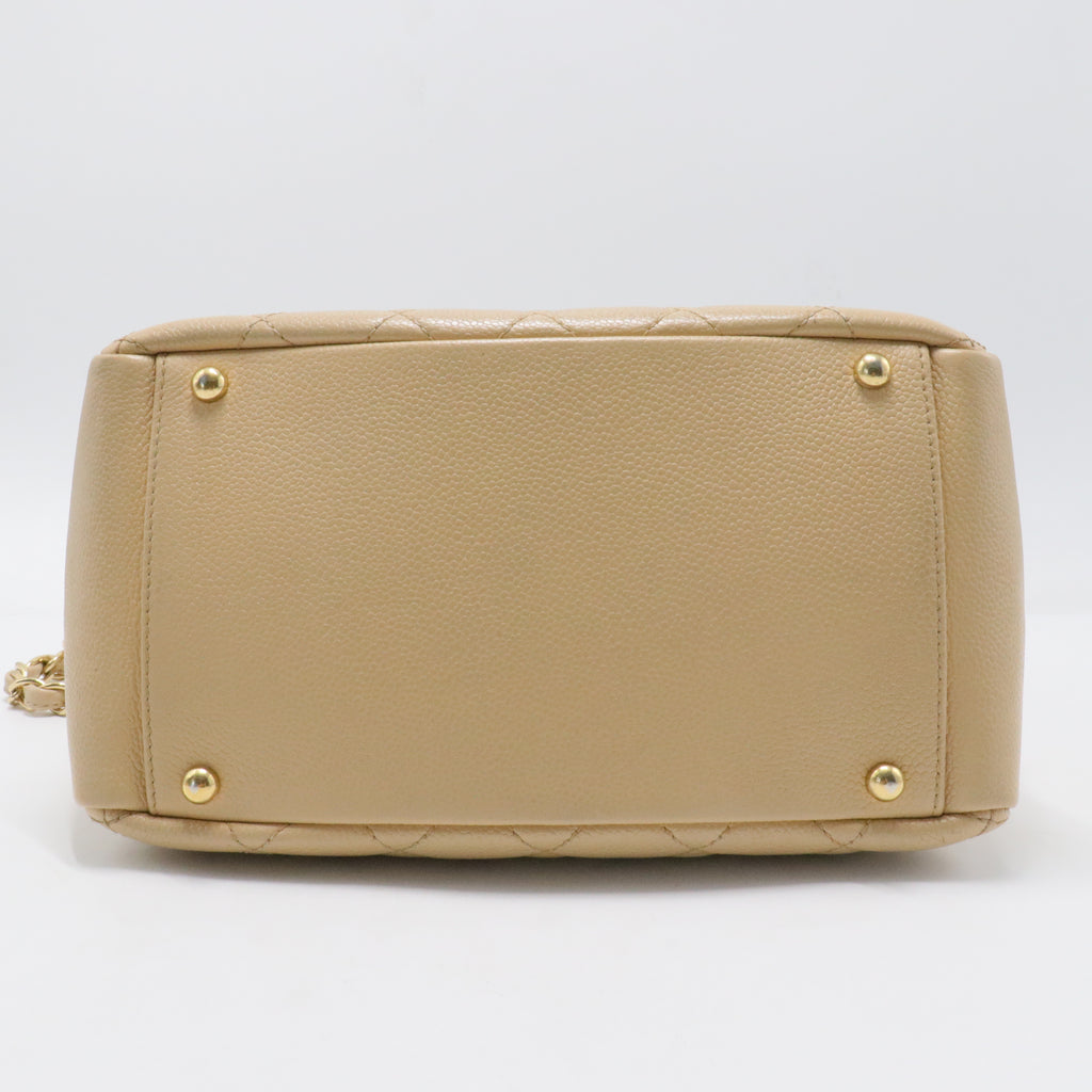 Caviar Quilted Petit Timeless Tote PTT Beige